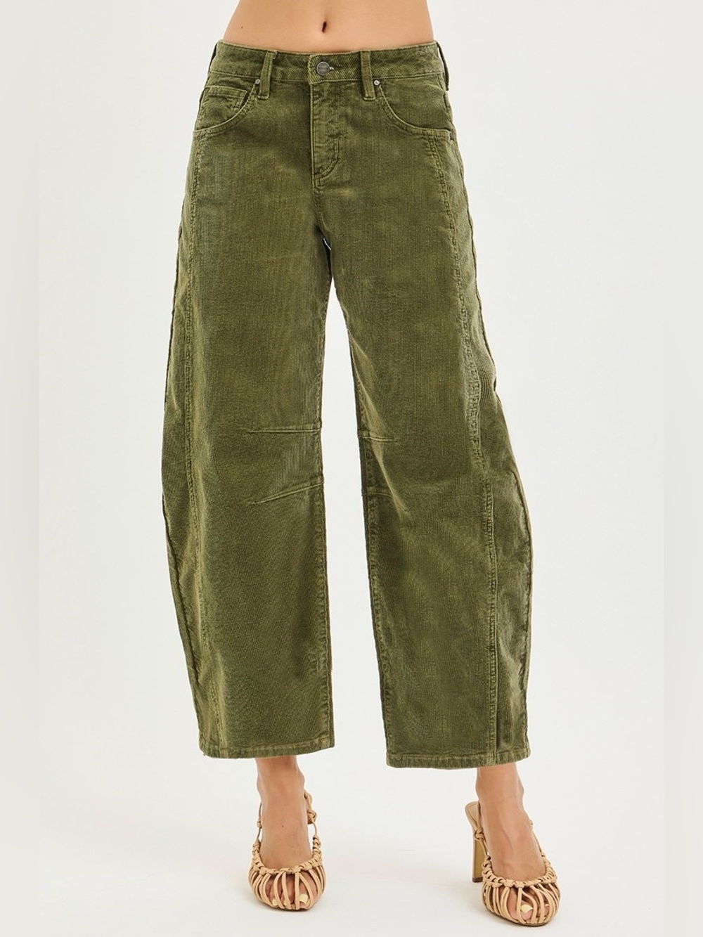 PGA21314 MOSS Risen Slouchy Ankle Barrel Corduroy Pants